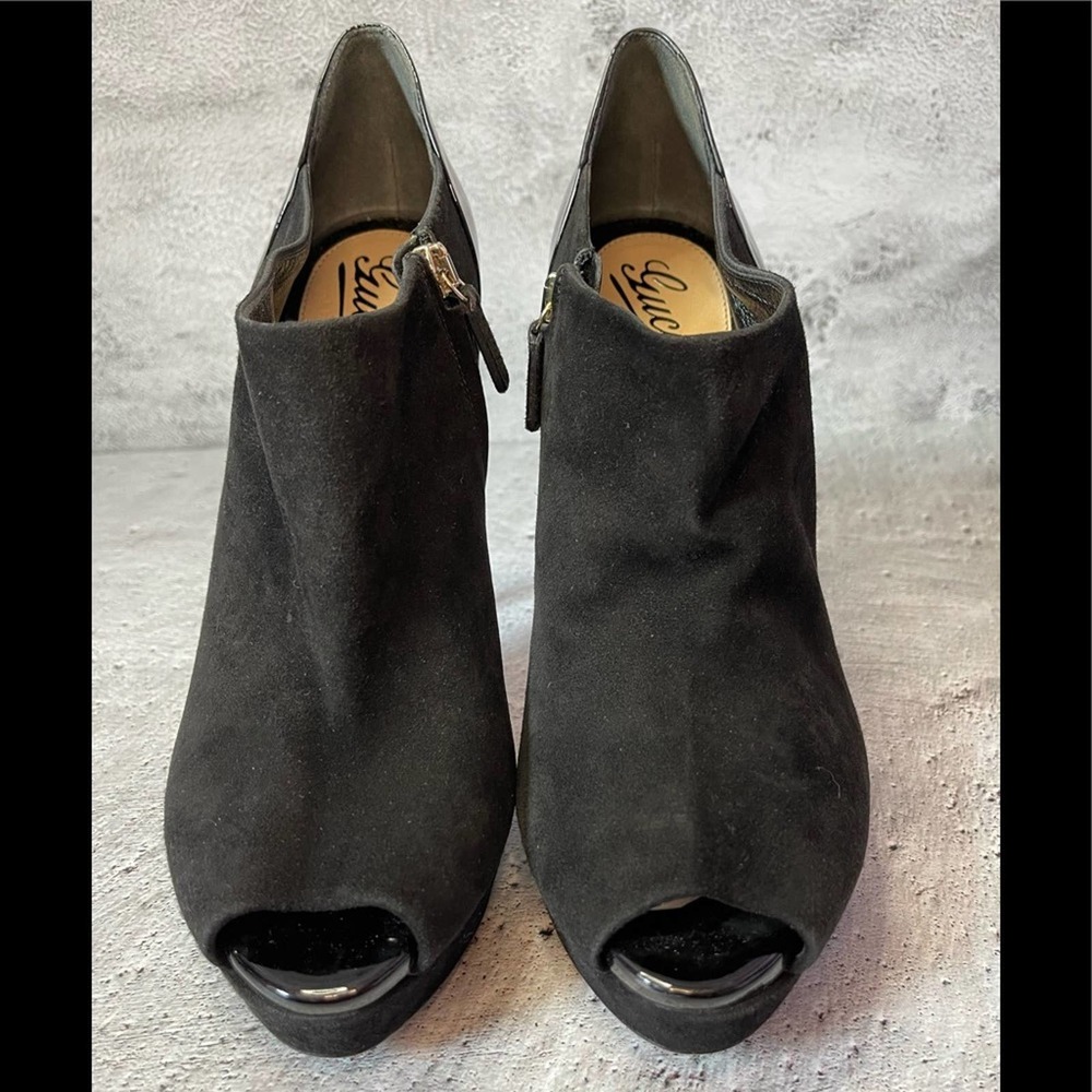 Gucci Sofia High Heel Open-Toe Platform Ankle Boo… - image 1